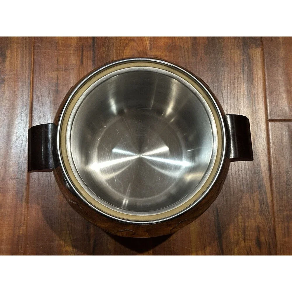 MCM West Bend PENGUIN Ice Bucket Hot & Cold Server with Lid Bakelite Handles EUC